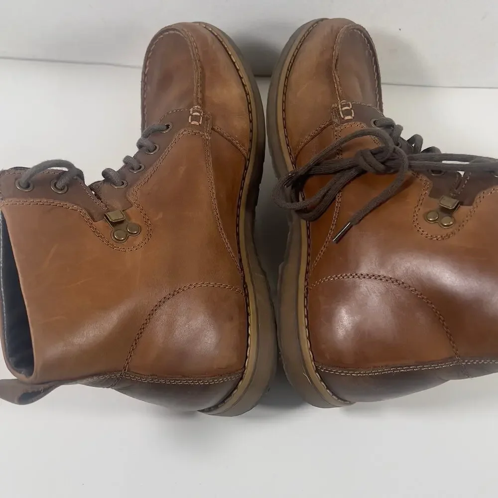 GBX Layne Men's Brown Lace Up Moc Toe Leather Ankle Chukka Boots Size 10 1/2 Med